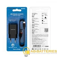 Сетевое З/У Borofone BA20A 1USB 2.1A с кабелем Type-C черный (1/48/192)