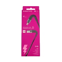 Кабель Borofone BX32 USB (m)-microUSB (m) 1м 2.4A нейлон черный (1/360)