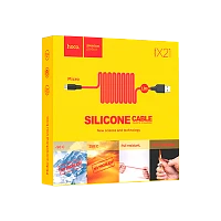 Кабель HOCO X21 USB (m)-Type-C (m) 1м 2.0A силикон красный черный (1/29/174)