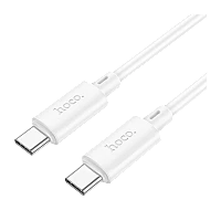 Кабель HOCO X88 Type-C (m)-Type-C (m) 1м 60W ПВХ белый (1/420)