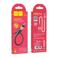 Кабель HOCO X52 USB (m)-Lightning (m) 1м 2.0A ПВХ магнит черный (1/31/310)