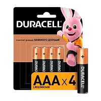 Батарейка Duracell Basic LR03 AAA BL4 Alkaline 1.5V (4/40/33000)