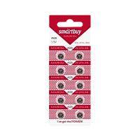 Батарейка Smartbuy G5/LR754/LR48/393A/193 BL10 Alkaline 1.5V (10/100/2000)