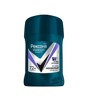 Дезодорант мужской Rexona Ультра невидимая защита стик 55г 3 в 1 (1/6)