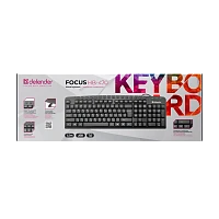 Клавиатура проводная Defender HB-470 Focus классическая USB 1.5м черный (1/20)