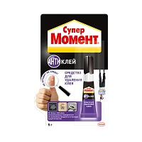 Средство Момент СУПЕР АНТИКЛЕЙ для удаления клея 5г BL1 шоу-бокс (1/10/40/2200)