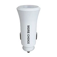Автомобильное З/У MORE CHOICE AC23 2USB 2.4A белый (1/20/200)