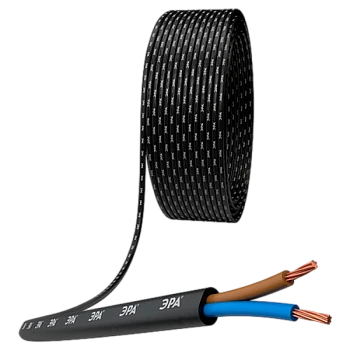 Кабель электрический ЭРА ШВВП 2 х 0.75 кв.мм черный ГОСТ бухта 50м (цена за 1м.)