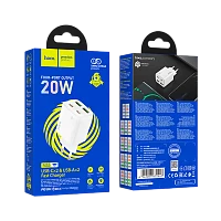 Сетевое З/У HOCO N55 2USB+2Type-C 3.0A 20W PD3.0 белый (1/12/120)
