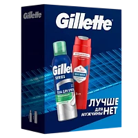 Набор Gillette (пена для бритья Успокаивающая 200мл + гель для душа Old Spice Whitewater 250мл)
