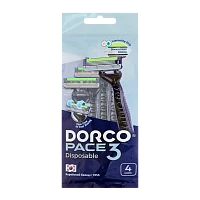Бритва одноразовая DORCO "PACE3" 3 лезвия 4шт. (1/12)