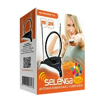 ТВ-Антенна комнатная Selenga 105A активная с питанием с усилителем DVB-T/T2 (1/30)