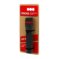 Фонарь универсальный Рекорд MR-470 0.5W 1LED от батареек черный (1/12/72)