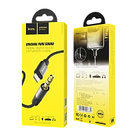 Кабель AUX HOCO UPA13 Jack 3.5mm (m)-Lightning (m) 1м ПВХ черный (1/21/210) 