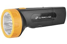 Фонарь туристический Ultraflash LED3829 0.8W 9LED от аккумулятора IP22 прямая подзарядка черный желт