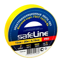 Изолента Safeline 15мм*20м ПВХ желтый (10/200)