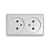 Розетка Прогресс Fit 2гн. 10A Б/З ABS + Керамика белый (1/10/200)