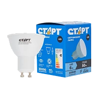 Лампа светодиодная Старт GU10 6W 220V рефлектор (1/10/100)