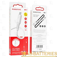 Кабель Borofone BX47 USB (m)-microUSB (m) 1м 2.4A ПВХ белый (1/360)