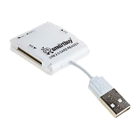 Картридер Smartbuy 713 USB2.0 SD/microSD/MS/M2 белый (1/5)
