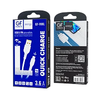 Кабель GFPower F08L USB (m)-Lightning (m) 1м 3.6A ПВХ белый (1/120/480)