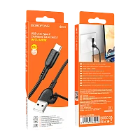 Кабель Borofone BX91 USB (m)-Type-C (m) 1м 3.0A ПВХ черный (1/360)