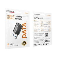 Переходник Borofone BV26B USB (m)-Type-C (f) черный (1/200)