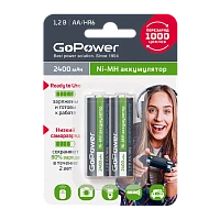 Аккумулятор предзаряженный RTU GoPower HR6 AA BL2 NI-MH 2400mAh (2/20/240)