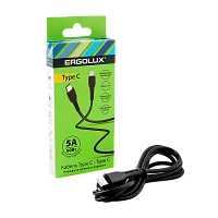 Кабель Ergolux ELX-CDC06-C02 Type-C (m)-Type-C (m) 1.2м 5.0A 80W черный в коробке (1/10/240)