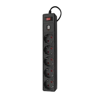 Сетевой фильтр Power Cube 5р.С/З 10A 1.9м ПВС 3x0.75мм² с выкл. белый (1/27)