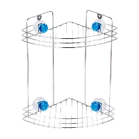 Полка угловая двухъярусная W2672 Рыжий кот присоска хром (1/12)