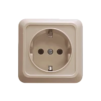 Розетка Прогресс Fit 1гн. 10A С/З ABS + Керамика бежевый (1/10/200)