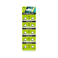 Батарейка Ergolux G5/LR754/LR48/393A/193 BL10 Alkaline 1.5V (10/100/2000)