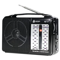 Радиоприемник DEESPI RE-17/607 пластик AM/FM/SW/AUX черный (1/40)