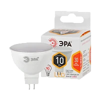 Лампа светодиодная ЭРА MR16 GU5.3 10W 2700К 170-265V софит матовая (1/10/100)