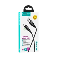 Кабель HOCO U93 USB (m)-Lightning (m) 1.2м 2.4A нейлон черный (1/22/220)