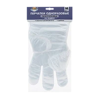 Перчатки Aviora M ПЭ одноразовые 100шт. на подвесе