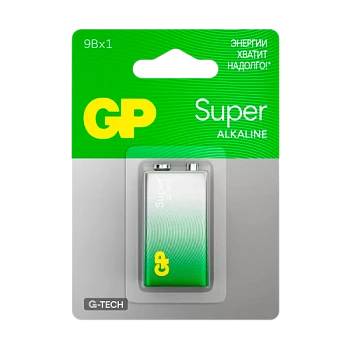 Батарейка GP Super G-Tech Крона 6LR61 BL1 Alkaline 9V (1/10/200)