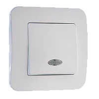 Выключатель Makel Light Lillium Natural 1-клав.10A пластик белый 55021 (1/12)