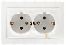 Розетка Smartbuy 2-местная с заземлением 16А белая "Венера"