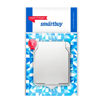 Розетка Smartbuy "Сатурн" 1гн. 16A С/З пластик с крышкой белый