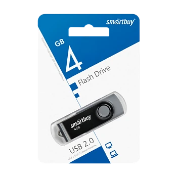 Флеш-накопитель Smartbuy Twist 4GB USB2.0 пластик черный