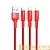 Кабель HOCO X26 USB (m)-2хType-C/Lightning/microUSB (m) 1.0м 2.0A нейлон красный (1/30/300)