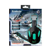Наушники полноразмерные Defender G-275 Warhead с микр. игровые черный зеленый (1/20)