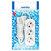 Удлинитель Smartbuy 3р.Б/З 10A 1.5м белый (1/50)
