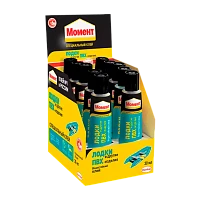 Клей Момент водостойкий 30мл для лодок и ПВХ-изделий шоу-бокс (10/120/3840)