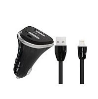 Автомобильное З/У MORE CHOICE AC22i 2USB 2.4A с кабелем Lightning черный