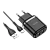 Сетевое З/У HOCO N4 2USB 2.4A с кабелем Type-C черный (1/12/120)