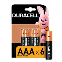Батарейка Duracell Basic LR03 AAA BL6 Alkaline 1.5V (6/60/36000)