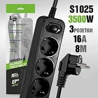 Сетевой фильтр Live Power LP1014 3р.С/З 16A 8.0м с выкл. черный